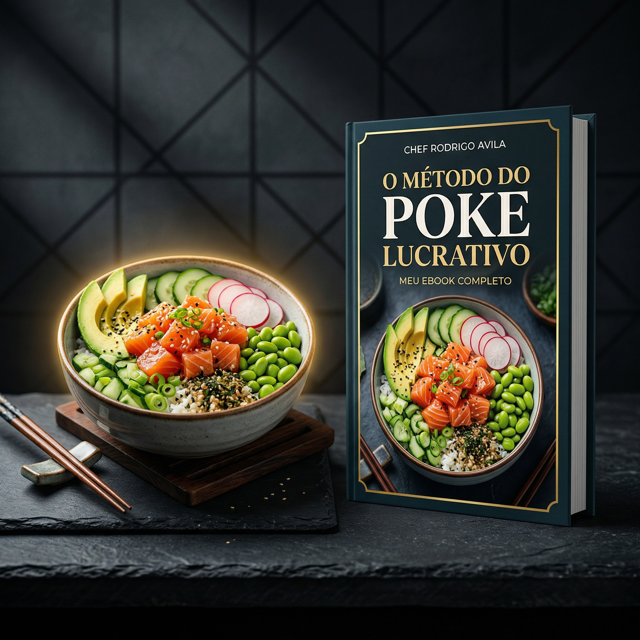 Mockup do Combo Poke + Ebook